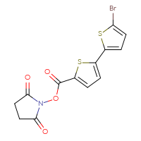 Chemical structure of 2,5-dioxopyrrolidin-1-yl 5'-bromo-[2,2'-bithiophene]-5-carboxylate - CSSB20269714513