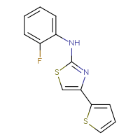Chemical structure of N-(2-fluorophenyl)-4-(thiophen-2-yl)-1,3-thiazol-2-amine - CSSB00160875644