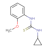 Chemical structure of 3-cyclopropyl-1-(2-methoxyphenyl)thiourea - CSSB00000166735