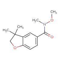 Chemical structure of N-methoxy-N,3,3-trimethyl-2,3-dihydro-1-benzofuran-5-carboxamide - CSSB01995710840