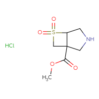 Chemical structure of methyl 6,6-dioxo-6λ⁶-thia-3-azabicyclo[3.2.0]heptane-1-carboxylate hydrochloride - CSSB06741647412