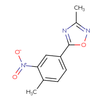 Chemical structure of 3-methyl-5-(4-methyl-3-nitrophenyl)-1,2,4-oxadiazole - CSSB00000048932
