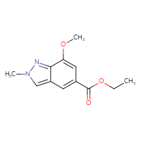 Chemical structure of ethyl 7-methoxy-2-methyl-2H-indazole-5-carboxylate - CSSB00133344407