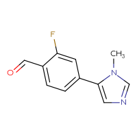 Chemical structure of 2-fluoro-4-(1-methyl-1H-imidazol-5-yl)benzaldehyde - CSSB00022584378