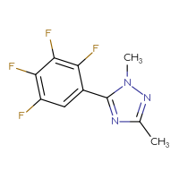 Chemical structure of 1,3-dimethyl-5-(2,3,4,5-tetrafluorophenyl)-1H-1,2,4-triazole - CSSB00103414540