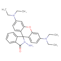 Chemical structure of 2-amino-3',6'-bis(diethylamino)-2,3-dihydrospiro[isoindole-1,9'-xanthen]-3-one - CSSB00025716149