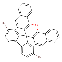 Chemical structure of 2,7-dibromo-2'-oxaspiro[fluorene-9,13'-pentacyclo[12.8.0.0³,¹².0⁴,⁹.0¹⁷,²²]docosane]-1'(14'),3'(12'),4',6',8',10',15',17',19',21'-decaene - CSSB06630655971