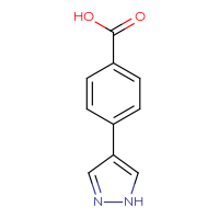 Chemical structure of 4-(1H-pyrazol-4-yl)benzoic acid - CSSB00011611308