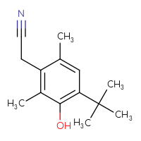 Chemical structure of 2-(4-tert-butyl-3-hydroxy-2,6-dimethylphenyl)acetonitrile - CSSB00010244022