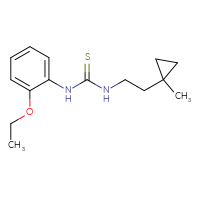 Chemical structure of 1-(2-ethoxyphenyl)-3-[2-(1-methylcyclopropyl)ethyl]thiourea - CSSB01878027462