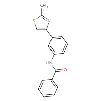 Chemical structure of N-[3-(2-methyl-1,3-thiazol-4-yl)phenyl]benzamide - CSSB00047321308