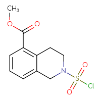 Chemical structure of methyl 2-(chlorosulfonyl)-1,2,3,4-tetrahydroisoquinoline-5-carboxylate - CSSB21224772441