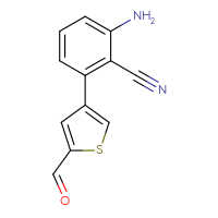 Chemical structure of 2-amino-6-(5-formylthiophen-3-yl)benzonitrile - CSSB06590142068