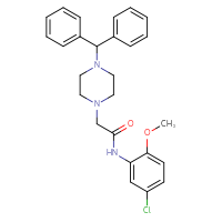 Chemical structure of N-(5-chloro-2-methoxyphenyl)-2-[4-(diphenylmethyl)piperazin-1-yl]acetamide - CSSB00121623595
