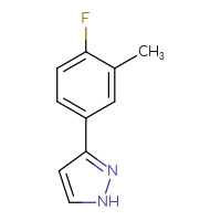 Chemical structure of 3-(4-fluoro-3-methylphenyl)-1H-pyrazole - CSSB00042717048