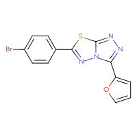 Chemical structure of 6-(4-bromophenyl)-3-(furan-2-yl)-[1,2,4]triazolo[3,4-b][1,3,4]thiadiazole - CSSB00121623661