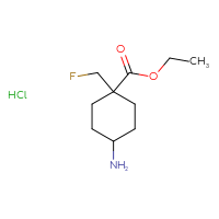 Chemical structure of ethyl 4-amino-1-(fluoromethyl)cyclohexane-1-carboxylate hydrochloride - CSSB20621785219