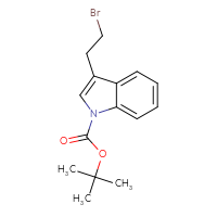 Chemical structure of tert-butyl 3-(2-bromoethyl)-1H-indole-1-carboxylate - CSSB00010409127