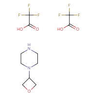 Chemical structure of 1-(oxetan-3-yl)piperazine; bis(trifluoroacetic acid) - CSSB00000696039