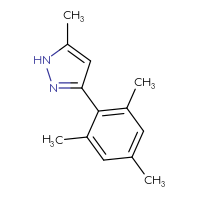 Chemical structure of 5-methyl-3-(2,4,6-trimethylphenyl)-1H-pyrazole - CSSB00010002683