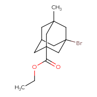 Chemical structure of ethyl 3-bromo-5-methyladamantane-1-carboxylate - CSSB15034350586