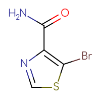 Chemical structure of 5-bromo-1,3-thiazole-4-carboxamide - CSSB00010572240