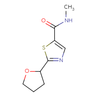 Chemical structure of N-methyl-2-(oxolan-2-yl)-1,3-thiazole-5-carboxamide - CSSB01991372750