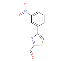 Chemical structure of 4-(3-nitrophenyl)-1,3-thiazole-2-carbaldehyde - CSSB00011775409