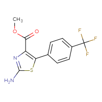 Chemical structure of methyl 2-amino-5-[4-(trifluoromethyl)phenyl]-1,3-thiazole-4-carboxylate - CSSB00053917054
