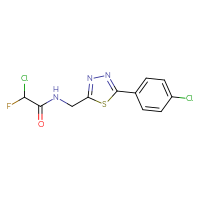 Chemical structure of 2-chloro-N-{[5-(4-chlorophenyl)-1,3,4-thiadiazol-2-yl]methyl}-2-fluoroacetamide - CSSB21332103151