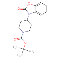 Chemical structure of tert-butyl 4-(2-oxo-2,3-dihydro-1,3-benzoxazol-3-yl)piperidine-1-carboxylate - CSSB00010071511