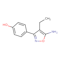 Chemical structure of 4-(5-amino-4-ethyl-1,2-oxazol-3-yl)phenol - CSSB00010201486