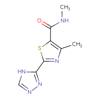 Chemical structure of N,4-dimethyl-2-(4H-1,2,4-triazol-3-yl)-1,3-thiazole-5-carboxamide - CSSB01992176691