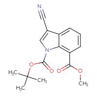 Chemical structure of 1-tert-butyl 7-methyl 3-cyano-1H-indole-1,7-dicarboxylate - CSSB00010203471