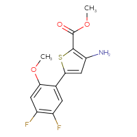 Chemical structure of methyl 3-amino-5-(4,5-difluoro-2-methoxyphenyl)thiophene-2-carboxylate - CSSB06591543739