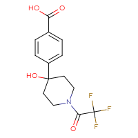 Chemical structure of 4-[4-hydroxy-1-(2,2,2-trifluoroacetyl)piperidin-4-yl]benzoic acid - CSSB14869063498