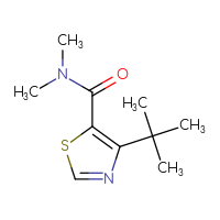 Chemical structure of 4-tert-butyl-N,N-dimethyl-1,3-thiazole-5-carboxamide - CSSB01991376476