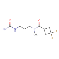 Chemical structure of N-[3-(carbamoylamino)propyl]-3,3-difluoro-N-methylcyclobutane-1-carboxamide - CSSB07144219984