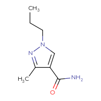 Chemical structure of 3-methyl-1-propyl-1H-pyrazole-4-carboxamide - CSSB00102768189