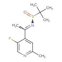 Chemical structure of (S)-N-[1-(5-fluoro-2-methylpyridin-4-yl)ethylidene]-2-methylpropane-2-sulfinamide - CSSB20487583725