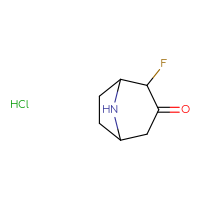 Chemical structure of 2-fluoro-8-azabicyclo[3.2.1]octan-3-one hydrochloride - CSSB00010732460