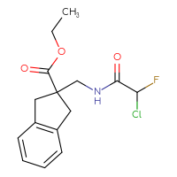 Chemical structure of ethyl 2-[(2-chloro-2-fluoroacetamido)methyl]-2,3-dihydro-1H-indene-2-carboxylate - CSSB21332124785