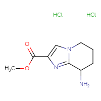 Chemical structure of methyl 8-amino-5H,6H,7H,8H-imidazo[1,2-a]pyridine-2-carboxylate dihydrochloride - CSSB21043403920