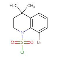 Chemical structure of 8-bromo-4,4-dimethyl-1,2,3,4-tetrahydroquinoline-1-sulfonyl chloride - CSSB21224773745
