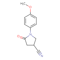 Chemical structure of 1-(4-methoxyphenyl)-5-oxopyrrolidine-3-carbonitrile - CSSB00005839603