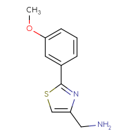 Chemical structure of 1-[2-(3-methoxyphenyl)-1,3-thiazol-4-yl]methanamine - CSSB00000168352