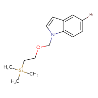 Chemical structure of 5-bromo-1-{[2-(trimethylsilyl)ethoxy]methyl}-1H-indole - CSSB02525578839