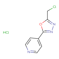 Chemical structure of 4-[5-(chloromethyl)-1,3,4-oxadiazol-2-yl]pyridine hydrochloride - CSSB20504682911
