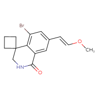 Chemical structure of 5'-bromo-7'-[(1E)-2-methoxyethenyl]-2',3'-dihydro-1'H-spiro[cyclobutane-1,4'-isoquinolin]-1'-one - CSSB21415998194