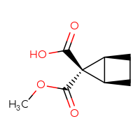 Chemical structure of (1R,4S,5S)-5-(methoxycarbonyl)bicyclo[2.1.0]pentane-5-carboxylic acid - CSSB06258497488